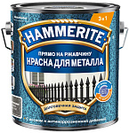 Краска для металла прямо на ржавчину 3в1 молотковая RAL7042 серый 2л Hammerite 5831390