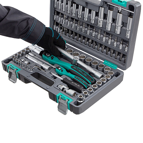 Набор инструментов STELS CrV 94предм 1/2", 1/4" CrV кейс 14118 купить