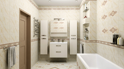 Плитка настенная Carrara 20*44 см цвет светло-бежевый, Cersanit CEG301R купить