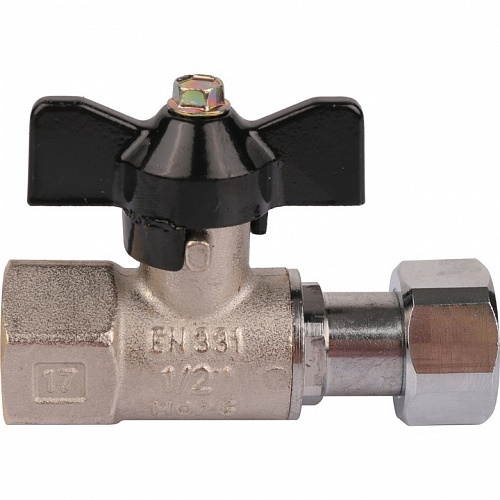 Кран шаровой с накидной гайкой Stout внутренняя резьба ручка бабочка 1/2" PN30 SVB-0009-000015 купить