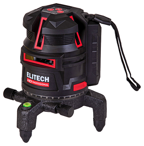 Лазерный нивелир Elitech HD LN 5D GREEN (зеленый) + набор кейс  до 20м/60м(с приемником) ± 0,2мм/м 1гор/4верт+надир купить