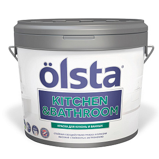 Краска для кухонь и ванных Olsta Kitchen&bathroom (База A) 9 л купить