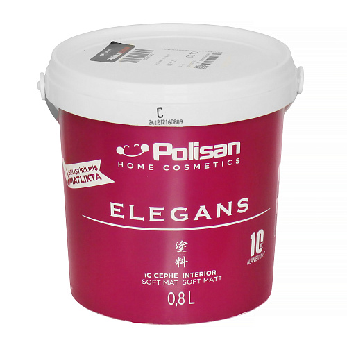 Краска для стен и потолков ELEGANS SOFT MAT матовая бесцветная база С  Polisan 25B0050600 (0.8л) купить