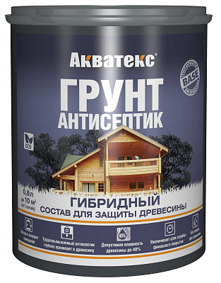 Грунт-антисептик гибридный Акватекс  65147 (0.8л) купить