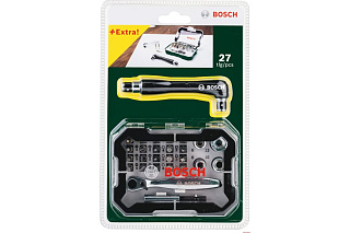 Набор оснастки Bosch (26 предметов) сверла, биты, трещет +угловая насадка (2607017392) купить