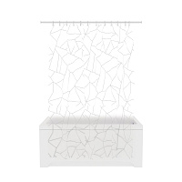 Шторка для ванной комнаты FORA PEVA "SILVER GLASS"  200*180см FOR-PV15