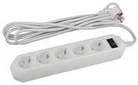Сетевой фильтр USF-5es-1.5m-W с з/к, 3*0.75мм2 белый