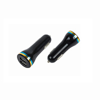 Автозарядка в прикуриватель 2*USB c индикац.(АЗУ) (1000+2100mA)