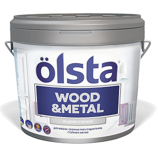 Краска Olsta Wood&metal по дереву и металлу, глянцевая (База А) OWMAG-09 0.9 л  купить