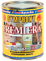 Эмаль акриловая Symphony PREMIERA полуглянцевая база А белая (0.9л)
