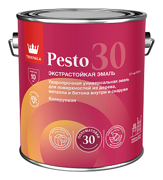 Алкидная краска Tikkurila Euro Pesto 30 Бесцветная (База С) 2.7 л купить