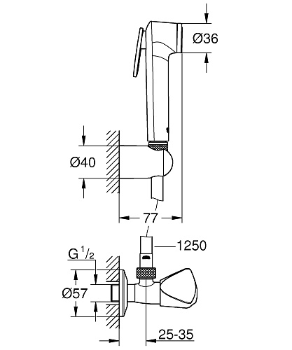 Набор Tempesta-F Trigger Spray для гигиенического душа цвет хром GROHE 27514001 купить