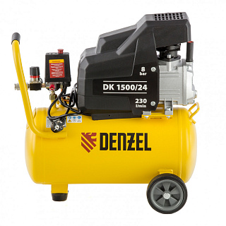 Компрессор поршневой Denzel DK1500/24, Х-PRO 1.5кВт/24л/220В 8атм 230л/мин купить