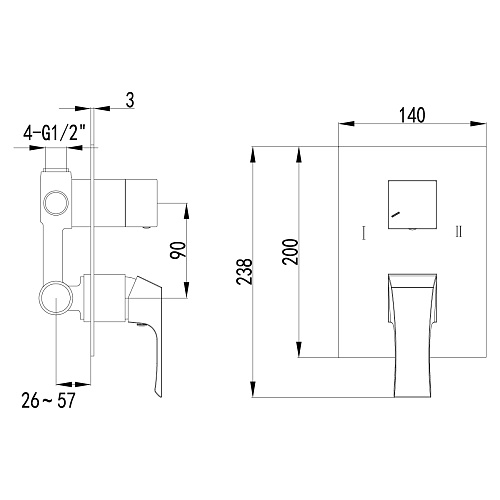 Смеситель Lemark Unit LM4527C для душа встраиваемый хром купить