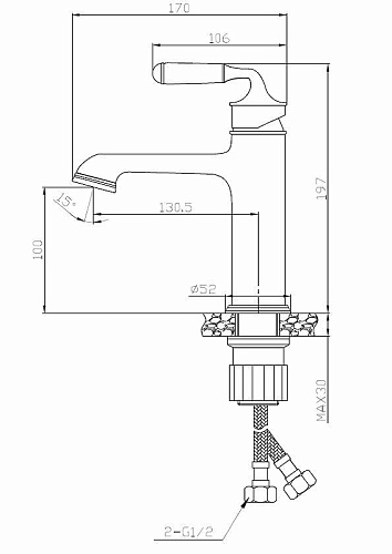 Смеситель Esko Prague PG 26 для умывальника однорычажный с донным клапаном бронзовый купить