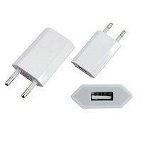 Зарядное устройство сетевое iPhone/iPod USB (СЗУ) (5V.1000mA) белый