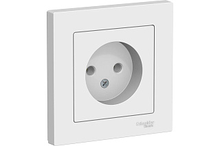 Розетка без заземляющих контактов ATLAS DESIGN 16А в сборе БЕЛЫЙ Systeme Electric 470978 купить