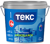 Краска Текс Профи моющая водо дисперсионная для стен и потолков супербелая (База А) 7.1 кг
