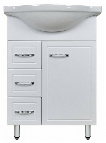 Тумба Doratiz Лайма 60 с раковиной Сатурн 60 с 3 ящиками белая 9908.205 купить