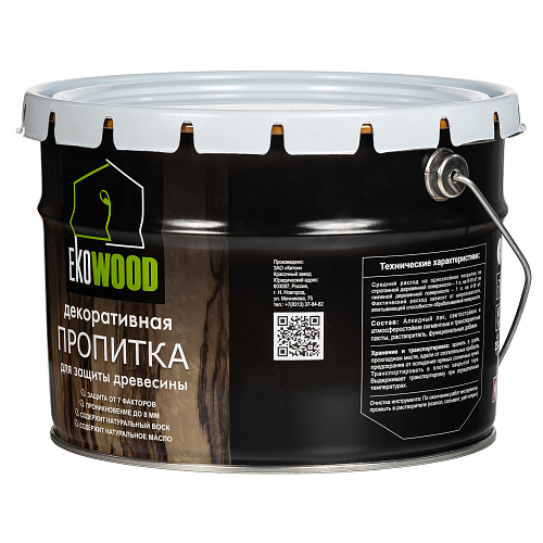 Пропитка декоративная для древесины EKOWOOD махагон (9л) купить