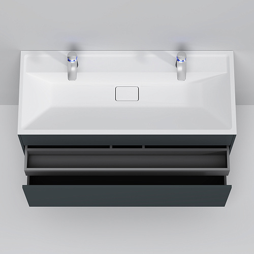 Тумба подвесная INSPIRE с раковиной INSRIRE 120 3 ящика графит матовый AM.PM M50AFHX1203GM купить