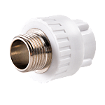 Муфта комбинированная с наружной резьбой полипропилен D20-1/2"HP белый цвет РВК 020402 Муфта комбинированная с наружной резьбой полипропилен D20-1/2"HP белый цвет РВК 020402