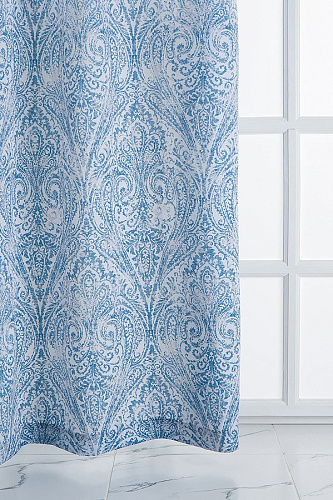 Штора готовая VERRAN Paisley на шторной ленте голубая 140*260см 315-03 купить