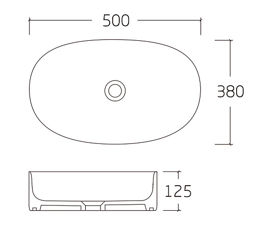 Раковина накладная K-6443-50 белая 500*380*125мм HOLLER 344108 купить