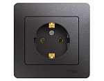 Розетка GLOSSA GSL000742 с заземлением антрацит(черный) Розетка GLOSSA GSL000742 с заземлением антрацит(черный)