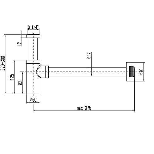 Сифон для умывальника 1-32 графит Lemark LM8300GM купить