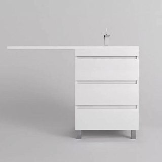 Тумба Даллас ЛЕОН 120 Люкс PLUS и раковина Леон 120 напольная 3 ящика белый Style Line СС-00002439/00002436 купить