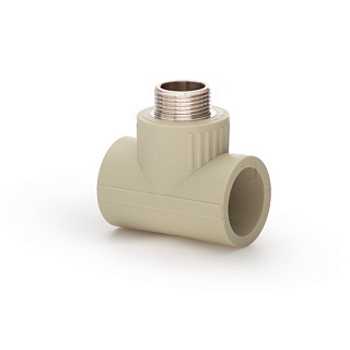 Тройник комбинированный PPR 32*3/4" Lammin наружная резьба полипропиленовый серый Lm31046032020G купить