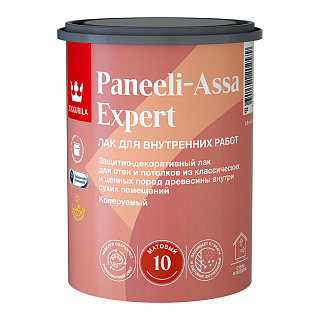 Лак интерьерный Tikkurila PANEELI-ASSA EXPERT матовый бесцветный база EP (0.9л) купить