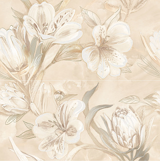 Панно OPALE BEIGE FLOWER в упаковке 2штуки 63*63см AZORI купить