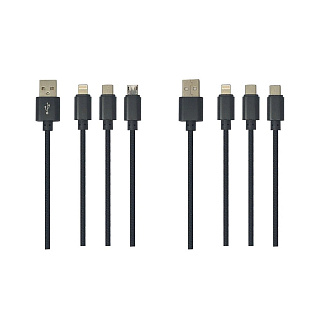 Кабель ENERGY ЕТ-07 3 в 1 USB/Micro+Lighning+Type-C  черный купить