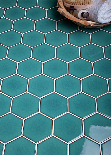 Мозаика керамическая Hexagon big Green Glossy 25.6*29.5см Starmosaic купить