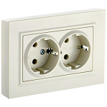 Розетка 2-местная с заземлением BRITE РС12-3-БрКр BR-R21-16-K10-F 16А бежевый 8807826 IEK Розетка 2-местная с заземлением BRITE РС12-3-БрКр BR-R21-16-K10-F 16А бежевый 8807826 IEK