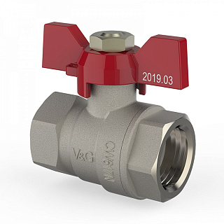 Кран шаровой V&G Optima резьба внутренняя ручка-бабочка 1" VG-102103 купить