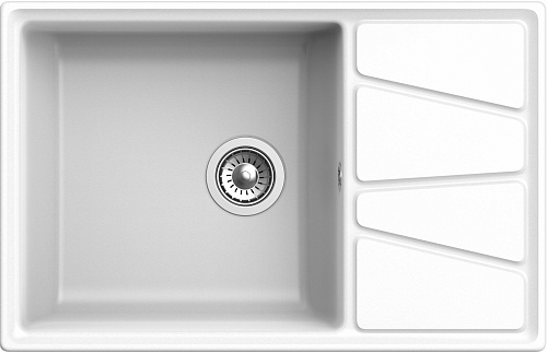 Мойка кухонная GranFest VERTEX GF-V-780L прямоугольная 1 чаша универсальное крыло иней купить