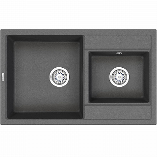 Мойка кухонная Granula GR-8201 прямоугольная 82*50см с 2 чашами без крыла графит купить