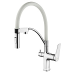 Смеситель для кухни с гибким изливом Lemark Comfort LM3074C-White 