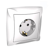 Розетка LEXEL ДУЭТ WDE000142 с рамкой белый 1-местная