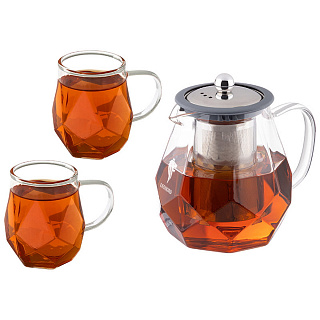 Набор из 3 предметов AROMA:чайник и 2 кружки Волшебная Страна 107498 купить