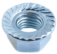 Гайка с фланцем DIN 6923 М12 (в упаковке 3штуки) белый цинк Стройбат 2732609/ 335160