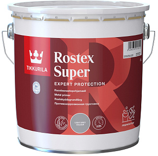 Противокоррозионная грунтовка Tikkurila Rostex Super Cветло-серая 3 л купить