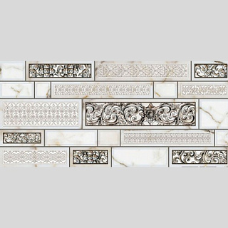 Плитка Вставка Interceram Plaza серая Д95071 23*50 купить