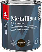 Краска по ржавчине Tikkurila METALLISTA молотковый черный 0.9 л