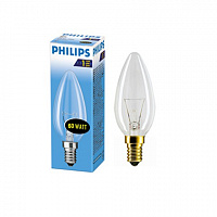 Лампа накаливания Philips B35 60W E14 прозрачная