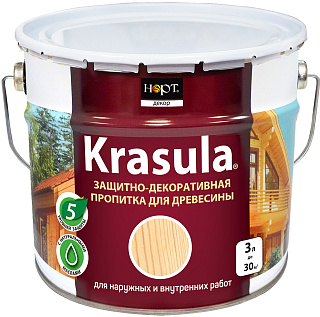 Состав пропиточный для защиты и тонирования древесины KRASULA бесцветный (2.9кг) купить