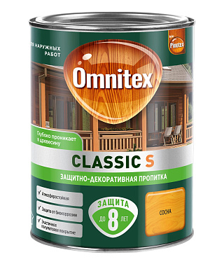 Пропитка защитно-декоративная Omnitex Classic S by Pinotex сосна 0.9л 50037209 купить